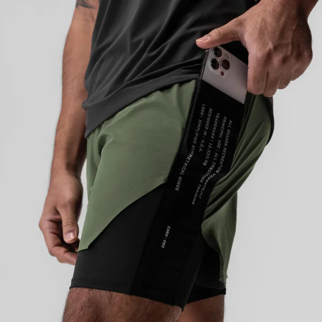 Short Esportivo Dry Fit Masculino Com Bermuda de Compressão 202