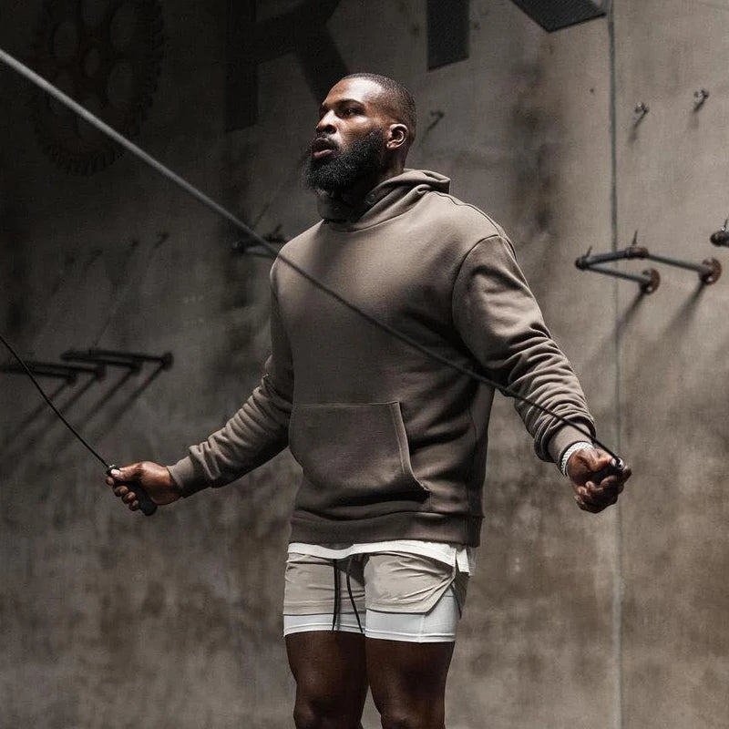 Moletom Esportivo de Algodão Masculino Com Capuz 401