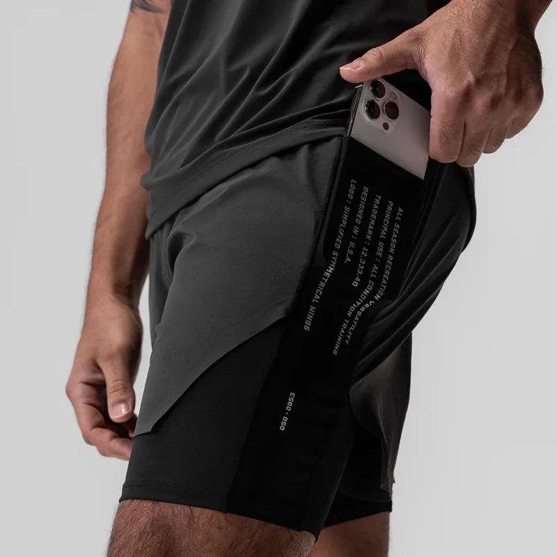Short Esportivo Dry Fit Masculino Com Bermuda de Compressão 202