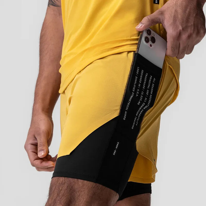 Short Esportivo Dry Fit Masculino Com Bermuda de Compressão 202