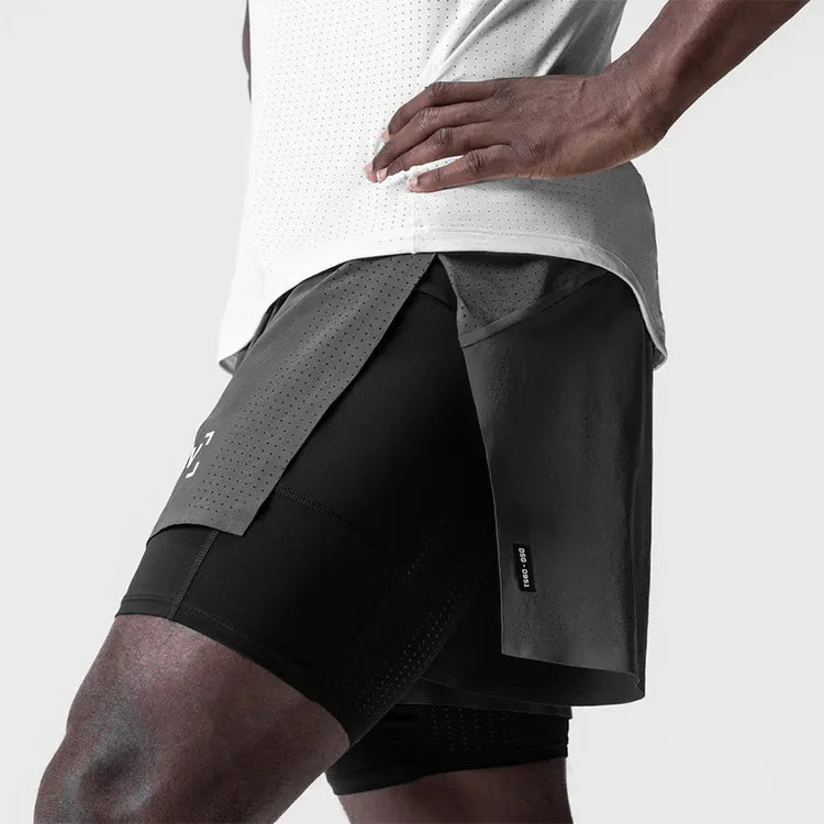 Short Esportivo Dry Fit Com Bermuda de Compressão 203