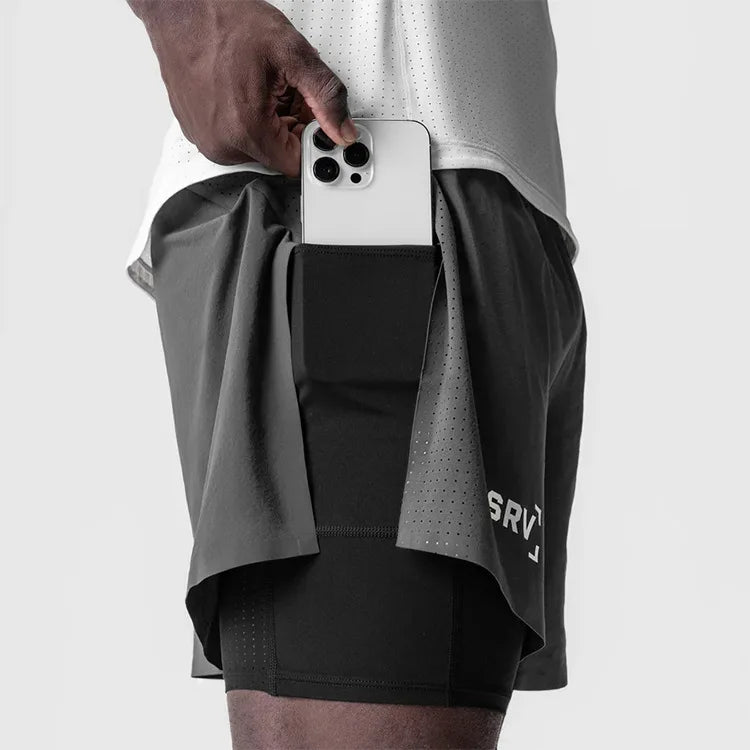 Short Esportivo Dry Fit Com Bermuda de Compressão 203