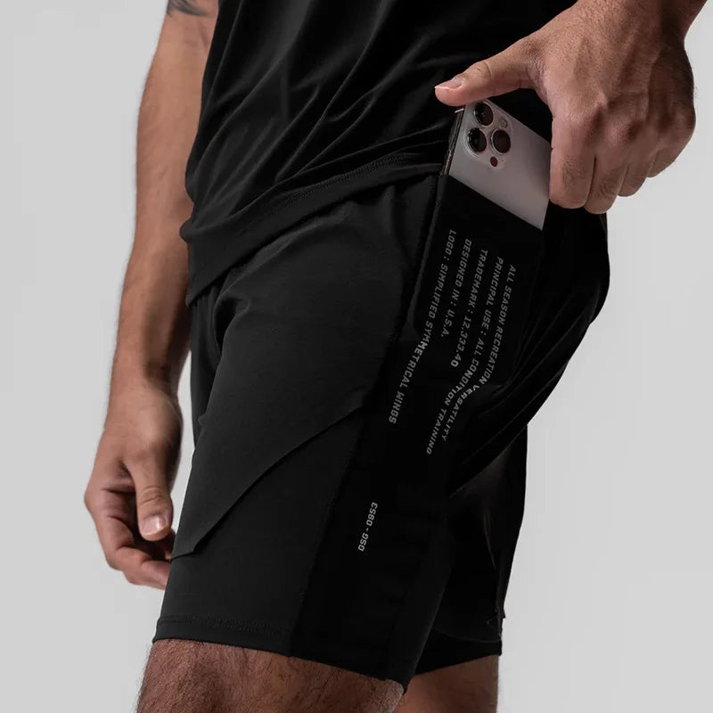 Short Esportivo Dry Fit Masculino Com Bermuda de Compressão 202