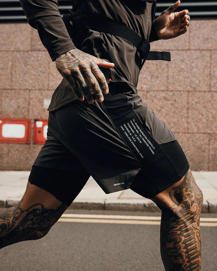 Short Esportivo Dry Fit Masculino Com Bermuda de Compressão 202